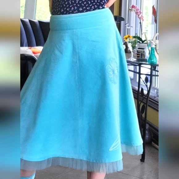 Aqua circle skirt vintage style 50's - Picture 5 of 16